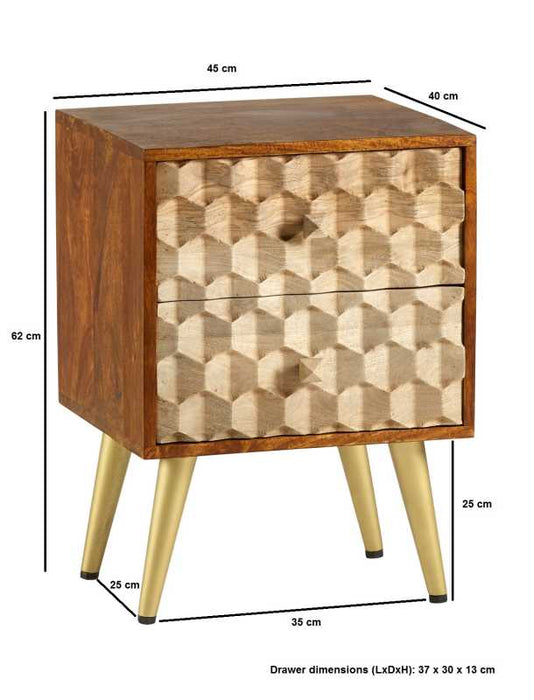 Edison 2 Drawer Side Table