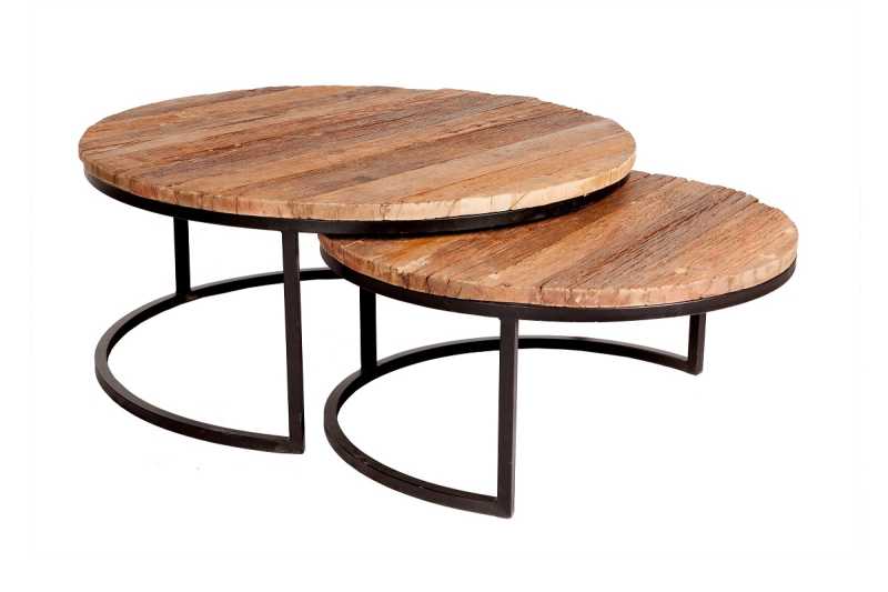 Railway Sleeper Coffee Tables - Set of 2