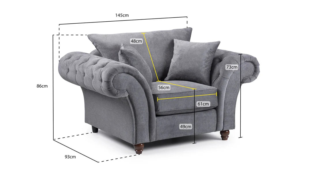 Windsor Fullback Sofa Grey Armchair