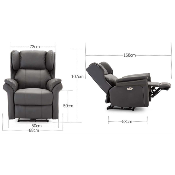 Slate Winged Back Recliner-Cheshire Furniture Outlet