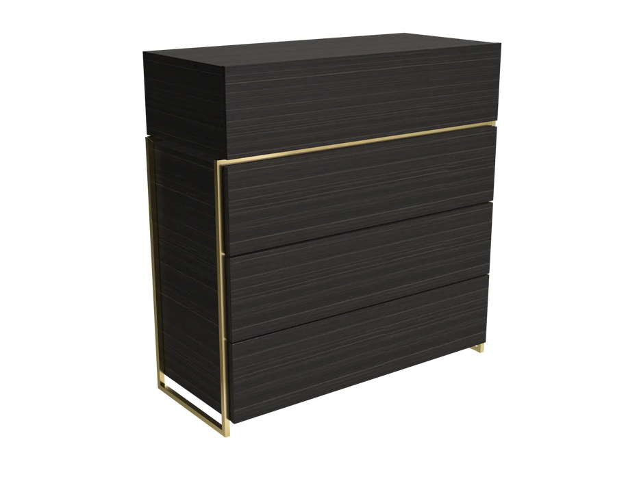 Federico Chests Of Four Drawer Black Oak Veneer-Cheshire Furniture Outlet