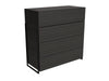 Federico Chests Of Four Drawer Black Oak Veneer-Cheshire Furniture Outlet