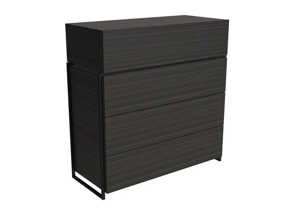 Federico Chests Of Four Drawer Black Oak Veneer-Cheshire Furniture Outlet