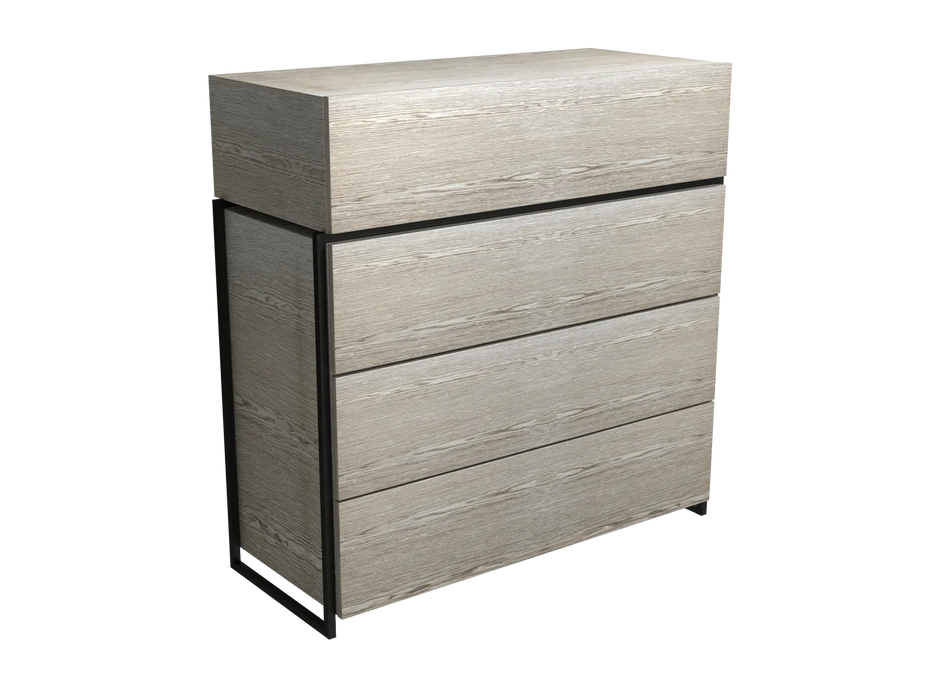 Federico Chests Of Four Drawer Black Oak Veneer-Cheshire Furniture Outlet