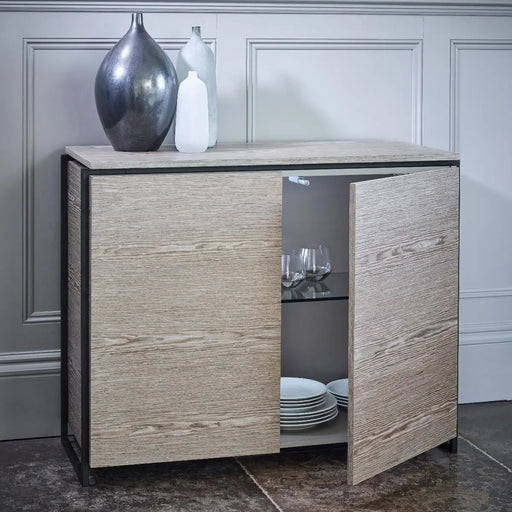 Two Door Sideboard Chrome Polished Stainless Steel-Cheshire Furniture Outlet