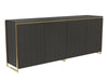 Four Door Sideboard Black Stained Oak Veneer & Polished Frame-Cheshire Furniture Outlet