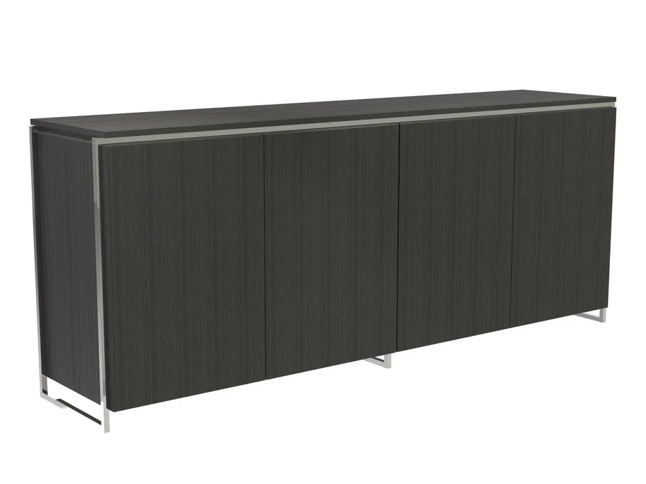Four Door Sideboard Black Stained Oak Veneer & Polished Frame-Cheshire Furniture Outlet