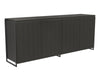 Four Door Sideboard Black Stained Oak Veneer & Polished Frame-Cheshire Furniture Outlet