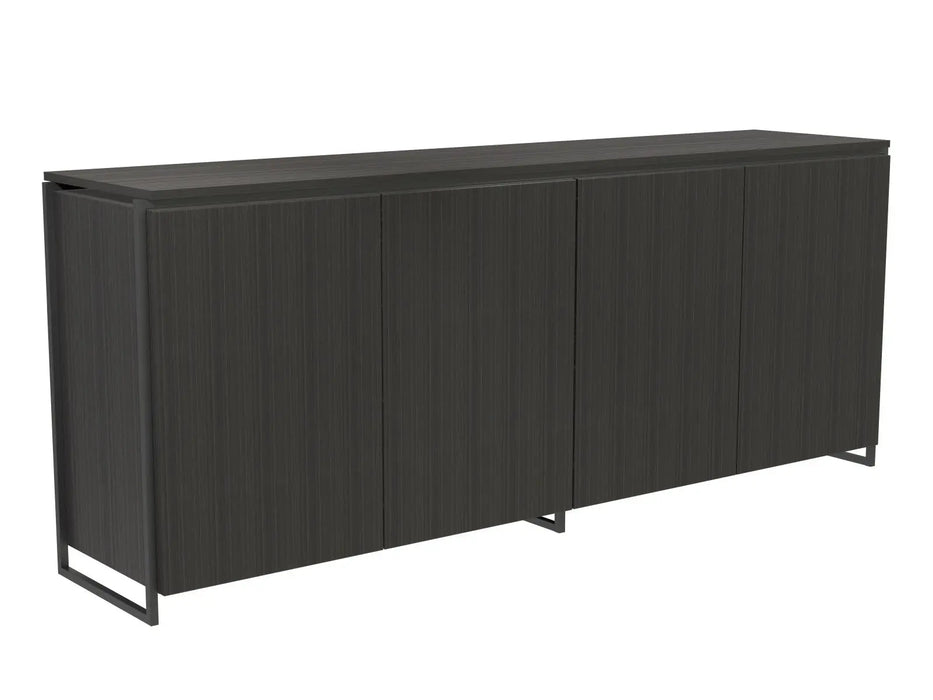 Four Door Sideboard Black Stained Oak Veneer & Polished Frame-Cheshire Furniture Outlet