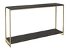 Clear Glass & Polished Frame Narrow Console Table-Cheshire Furniture Outlet