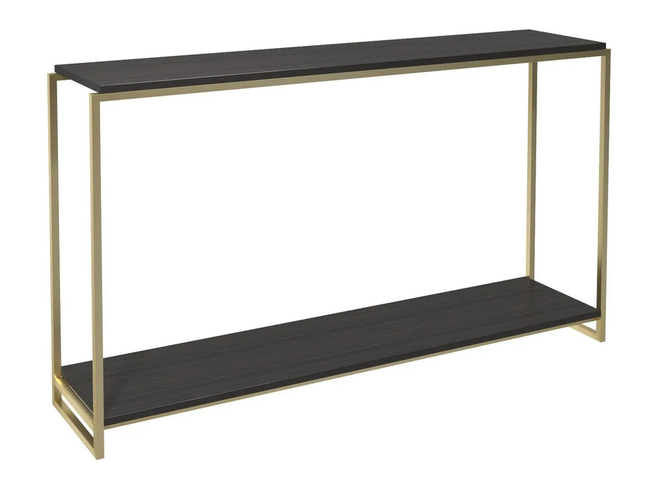 Clear Glass & Polished Frame Narrow Console Table-Cheshire Furniture Outlet