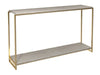 Clear Glass & Polished Frame Narrow Console Table-Cheshire Furniture Outlet