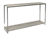 Clear Glass & Polished Frame Narrow Console Table-Cheshire Furniture Outlet