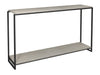 Clear Glass & Polished Frame Narrow Console Table-Cheshire Furniture Outlet