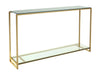 Clear Glass & Polished Frame Narrow Console Table-Cheshire Furniture Outlet