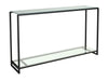 Clear Glass & Polished Frame Narrow Console Table-Cheshire Furniture Outlet