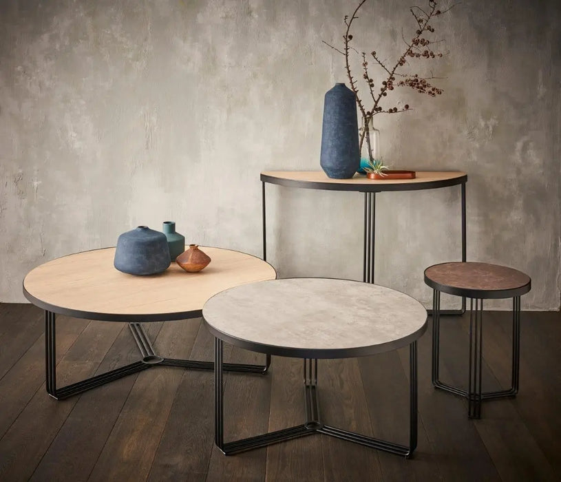 White Marble Top & Polished Chrome Frame Demi Lune Console Table-Cheshire Furniture Outlet