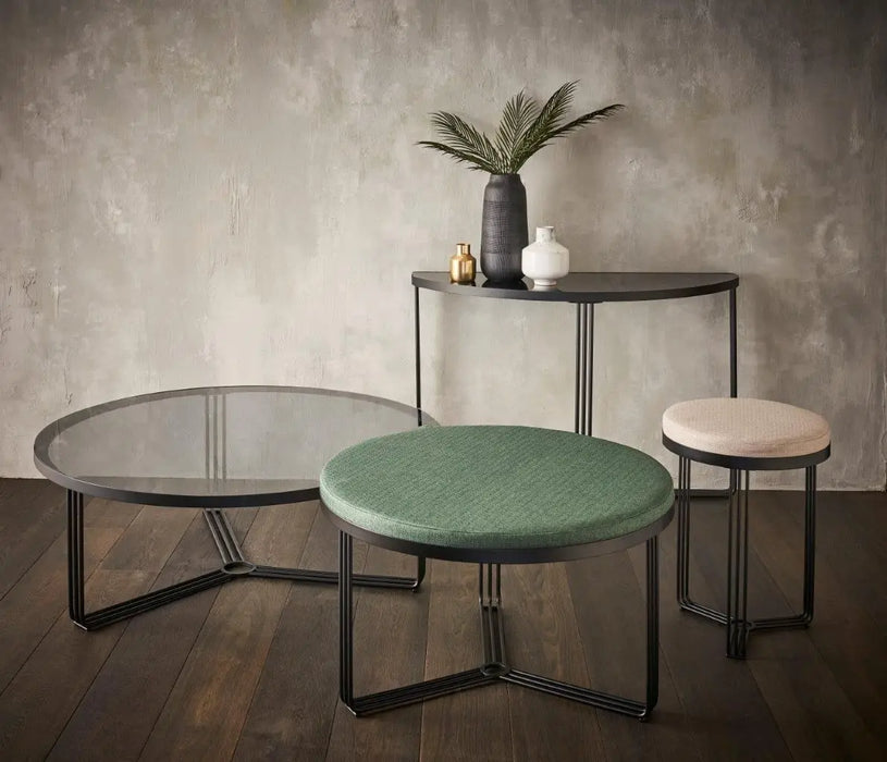 White Marble Top & Polished Chrome Frame Demi Lune Console Table-Cheshire Furniture Outlet