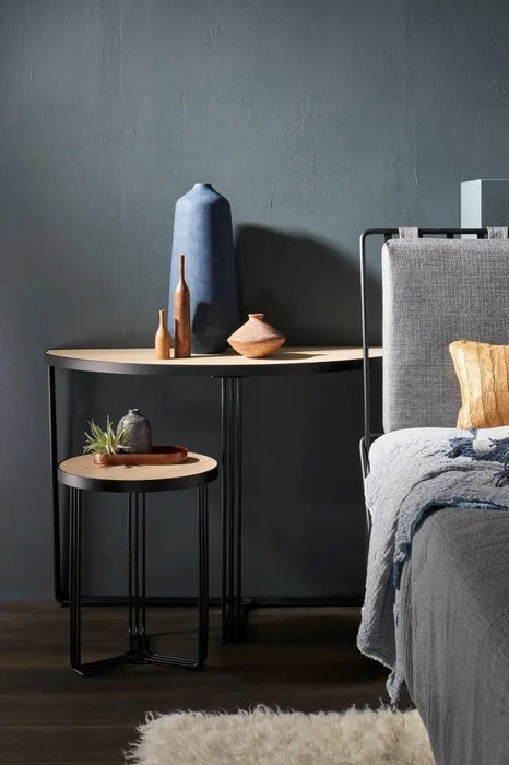 White Marble Top & Polished Chrome Frame Demi Lune Console Table-Cheshire Furniture Outlet