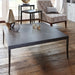 Square Coffee Table with Charcoal Stained Oak Veneer & Gun Metal Legs-Cheshire Furniture Outlet