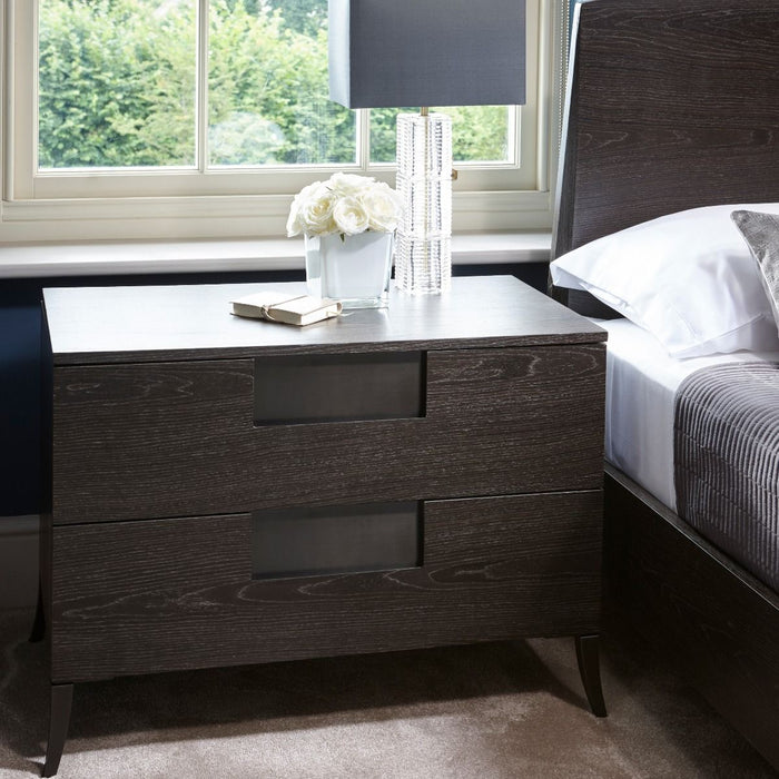 Wide Two Drawer Bedside Chest-Cheshire Furniture Outlet