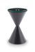 Iona Hourglass Side Table Brass Inverted Cone Base & Clear Glass Top-Cheshire Furniture Outlet