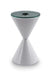 Iona Hourglass Side Table Brass Inverted Cone Base & Clear Glass Top-Cheshire Furniture Outlet