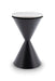 Iona Hourglass Side Table Brass Inverted Cone Base & Clear Glass Top-Cheshire Furniture Outlet