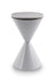 Iona Hourglass Side Table Brass Inverted Cone Base & Clear Glass Top-Cheshire Furniture Outlet