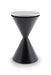Iona Hourglass Side Table Brass Inverted Cone Base & Clear Glass Top-Cheshire Furniture Outlet