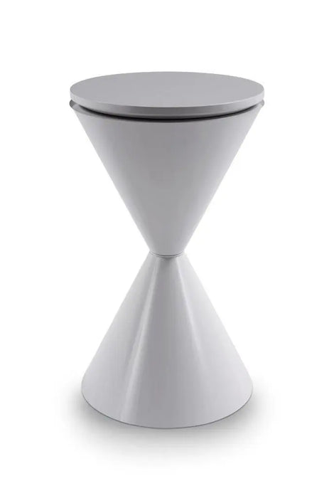 Iona Hourglass Side Table Brass Inverted Cone Base & Clear Glass Top-Cheshire Furniture Outlet