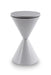 Iona Hourglass Side Table Brass Inverted Cone Base & Clear Glass Top-Cheshire Furniture Outlet