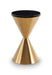 Iona Hourglass Side Table Brass Inverted Cone Base & Clear Glass Top-Cheshire Furniture Outlet