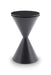 Iona Hourglass Side Table Brass Inverted Cone Base & Clear Glass Top-Cheshire Furniture Outlet