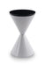 Iona Hourglass Side Table Brass Inverted Cone Base & Clear Glass Top-Cheshire Furniture Outlet