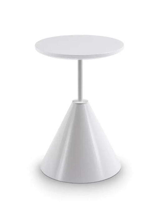 Iona Round Side Table Brass Cone Base With Pedestal & Clear Glass Top-Cheshire Furniture Outlet