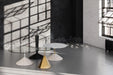 Iona Round Side Table Brass Cone Base With Pedestal & Clear Glass Top-Cheshire Furniture Outlet