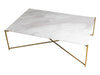 Rectangular Coffee Table Clear Glass Top & Brass Frame-Cheshire Furniture Outlet