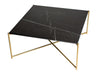 Square Coffee Table Clear Glass Top & Brass Frame-Cheshire Furniture Outlet