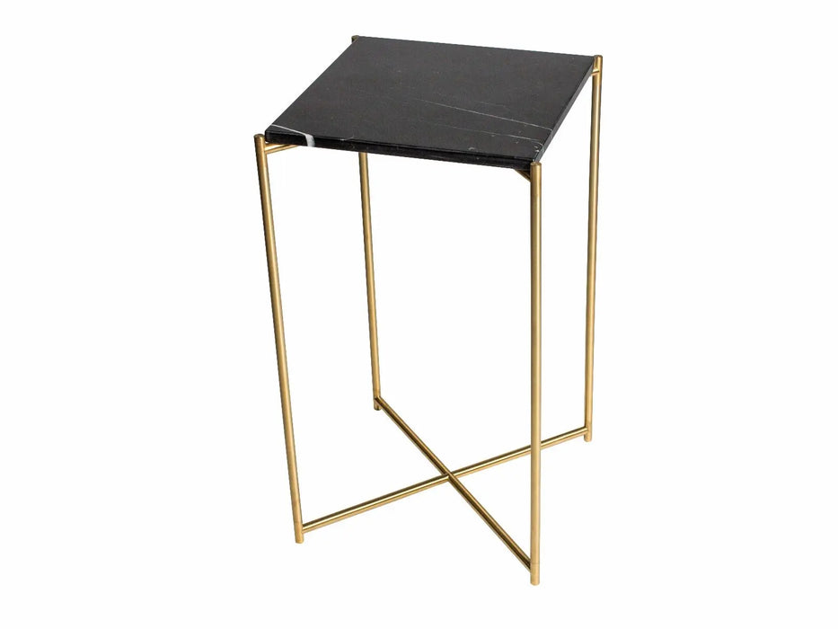 Iris Lamp Stand Clear Glass Top & Brass Frame-Cheshire Furniture Outlet
