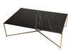 Rectangular Coffee Table Clear Glass Top & Brass Frame-Cheshire Furniture Outlet