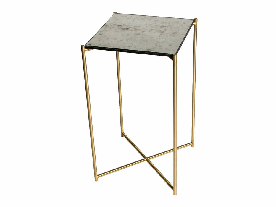 Iris Lamp Stand Clear Glass Top & Brass Frame-Cheshire Furniture Outlet