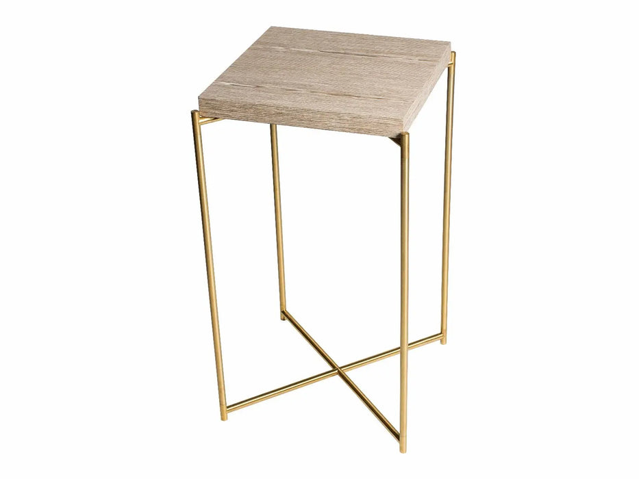 Iris Lamp Stand Clear Glass Top & Brass Frame-Cheshire Furniture Outlet