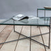 Square Coffee Table Clear Glass Top & Brass Frame-Cheshire Furniture Outlet