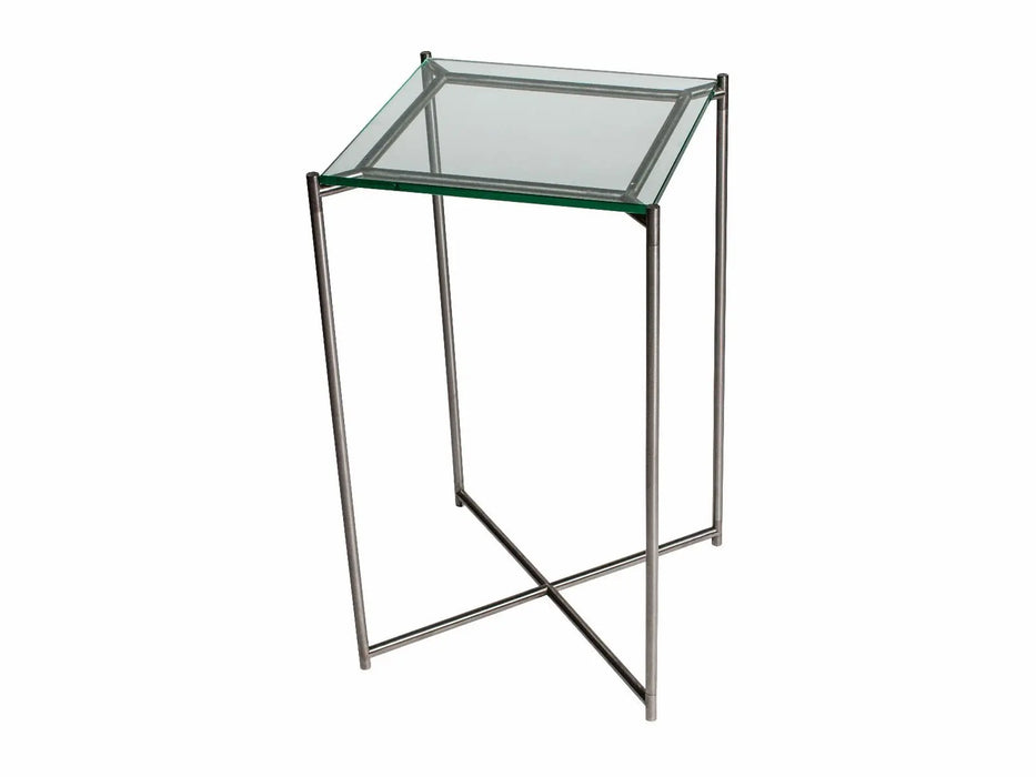 Iris Lamp Stand Clear Glass Top & Brass Frame-Cheshire Furniture Outlet
