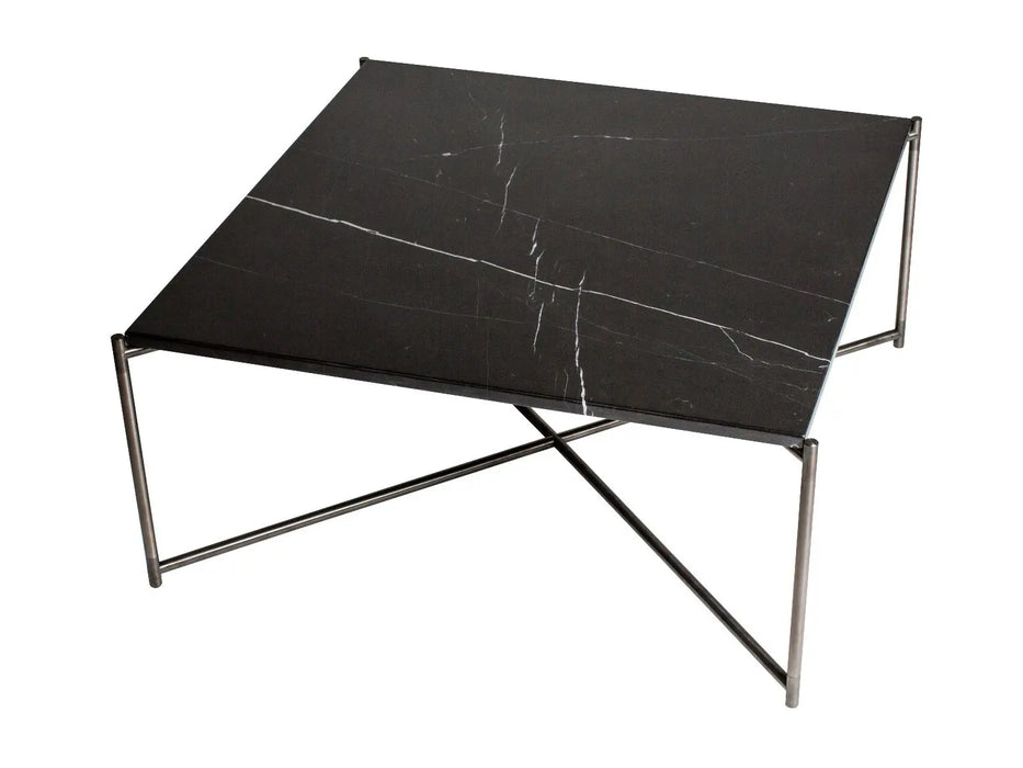 Square Coffee Table Clear Glass Top & Brass Frame-Cheshire Furniture Outlet