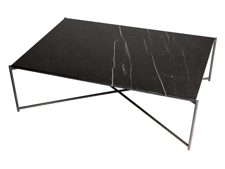 Rectangular Coffee Table Clear Glass Top & Brass Frame-Cheshire Furniture Outlet