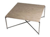 Square Coffee Table Clear Glass Top & Brass Frame-Cheshire Furniture Outlet