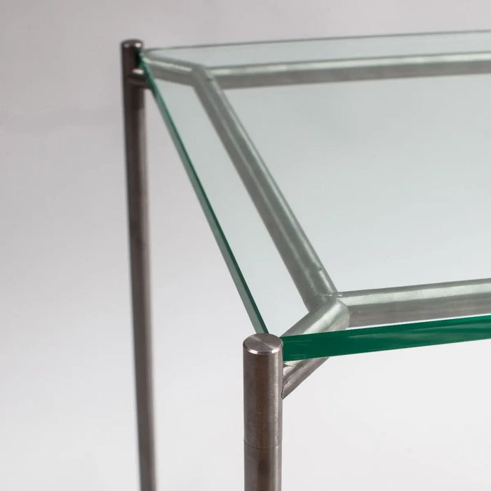Rectangular Coffee Table Clear Glass Top & Brass Frame-Cheshire Furniture Outlet