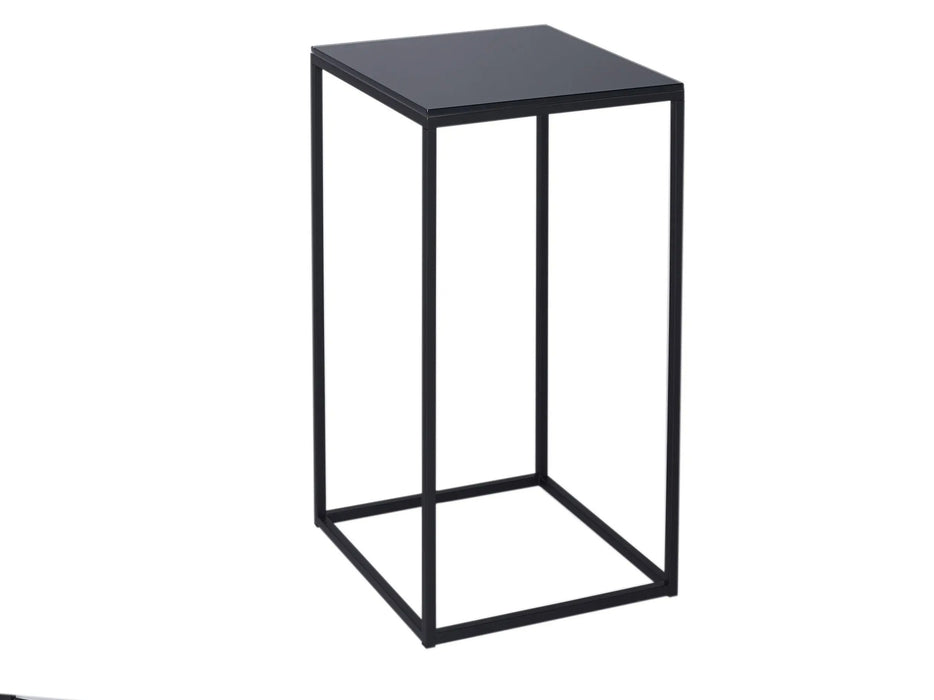 Square Lamp Stand Black Glass-Cheshire Furniture Outlet